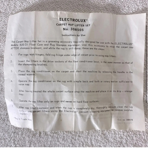 Vintage Electrolux Carpet  Nap Lifter Set Of 3 Brushes - Picture 3 of 10